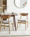Set of 2 Dining Chairs SMILEY Wood Light Brown/ Grey