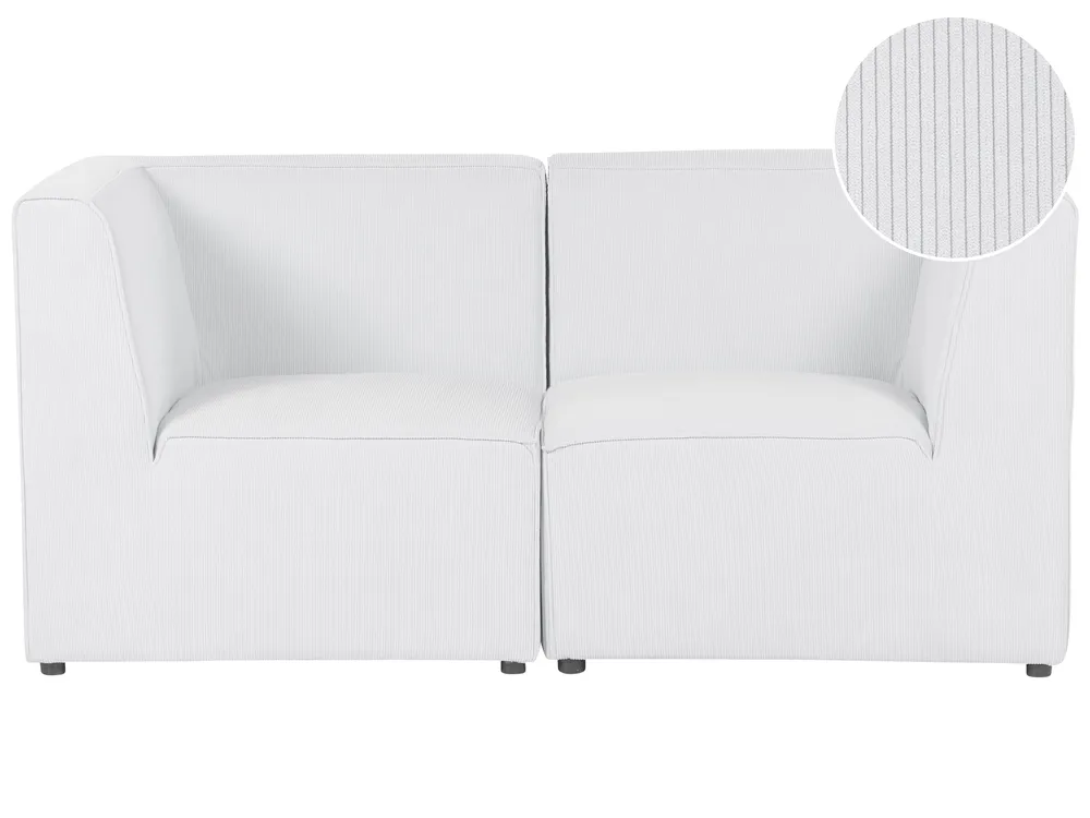 Sofa modułowa dla 2 osób LEMVIG Sztruks Złamana biel