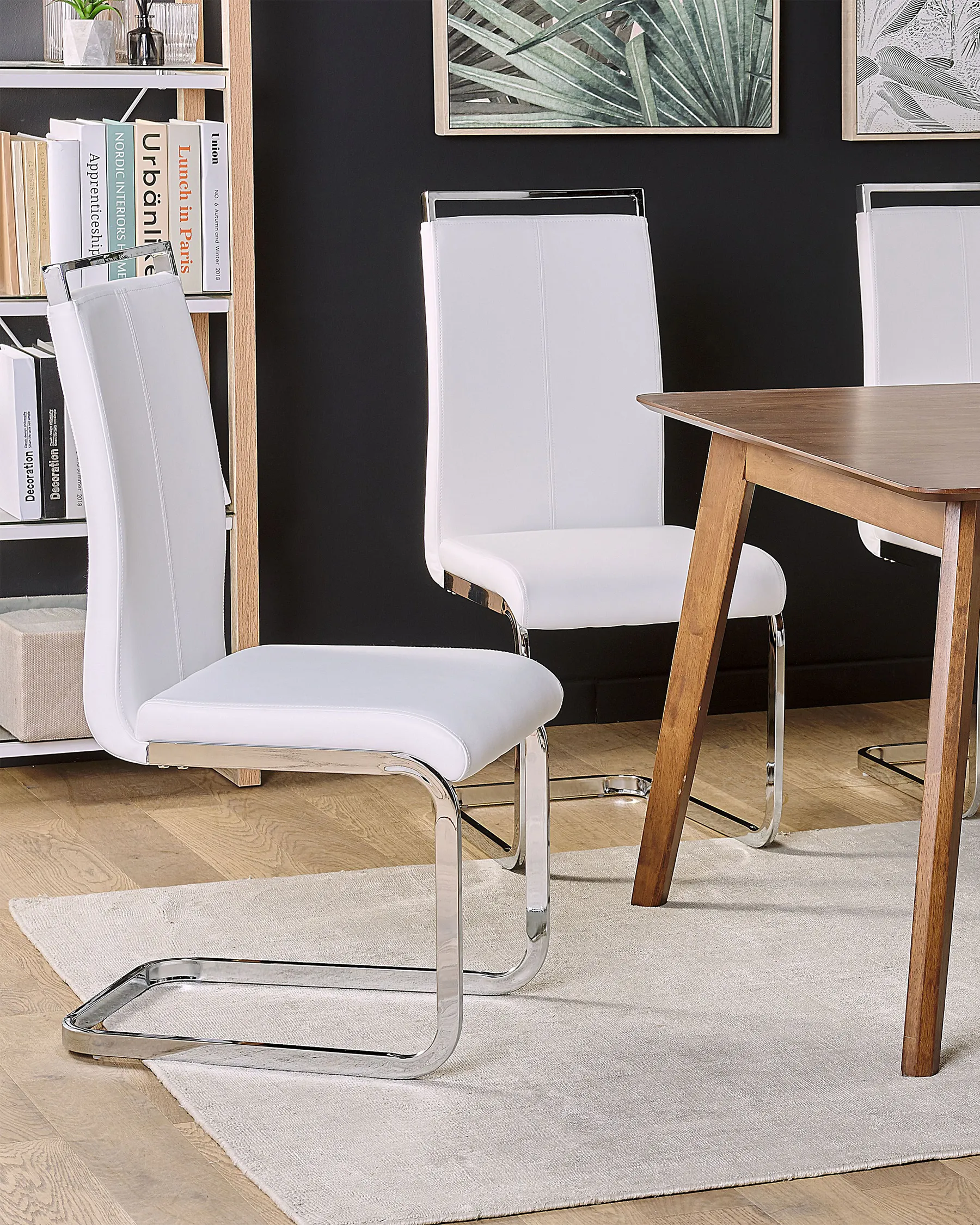 Lot de 2 chaises de salle à manger GREEDIN Cuir PU Blanc_790042