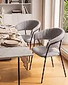 Conjunto de 2 sillas de comedor MARIPOSA Bouclé Gris