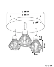 3 Light Spotlight VOLGA Adjustable Metal Black_799864