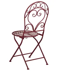 Set of 2 Garden Chairs ALBINIA Metal Burgundy_1016236