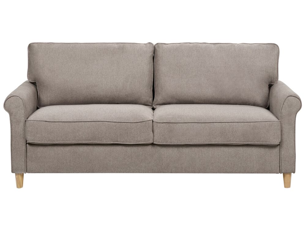 3 Seater Fabric Sofa Light Brown RONNEBY Beliani