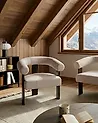 Armchair ILBRO Boucle Dark Brown/ Beige