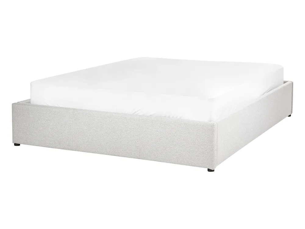 Letto con ottomano senza testata DINAN Tessuto Grigio chiaro 140 x 200 cm_903721