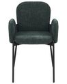 Set of 2 Fabric Dining Chairs Dark Green ALBEE_908191