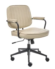 Desk Chair BERNE Faux Leather Beige_1008479