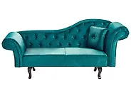 Right-Hand Chaise Longue LATTES II with Cushion Velvet Emerald Green_1184021