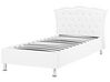 Bílá kožená postel Chesterfield s úložištěm 90x200 cm METZ_799459