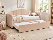 Trundle Bed Boucle EYBURIE 90 x 200 cm (EU Single) Peach Pink_907131