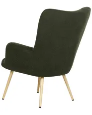 Poltrona Wingback VEJLE con poggiapiedi Bouclé Verde scuro_901578