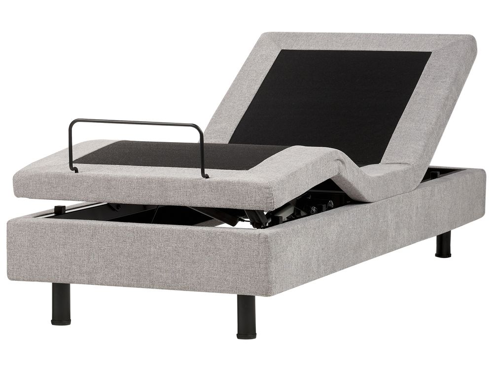 Adjustable Bed without Headboard Fabric DUKE II 80 x 200 cm (EU Small Single) Light Grey