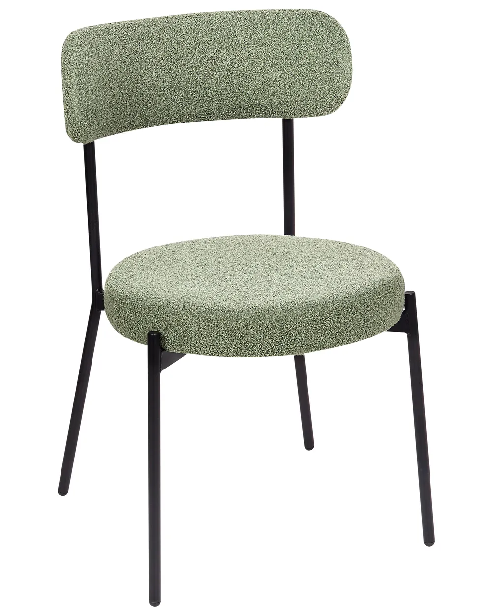 Set of 2 Dining Chairs ALLISON Boucle Light Green_929055
