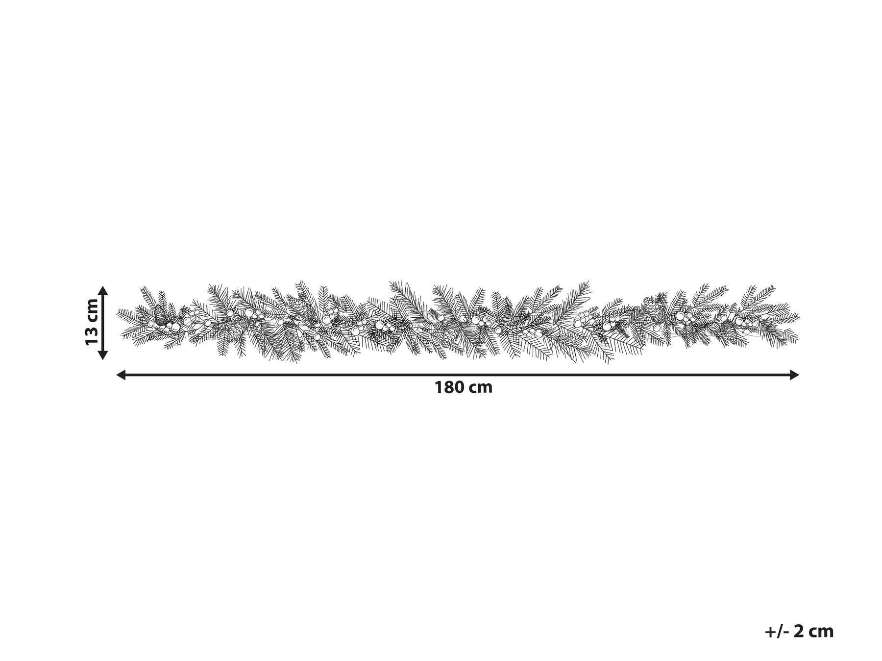 Pre-Lit Christmas Garland 180 cm Green ELBRUS_881166