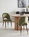 Set of 2 Dining Chairs MAGALIA Velvet Olive Green