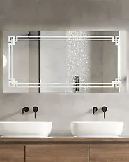 Specchio da bagno con luce LED AVRANCHES 120 cm 60 cm Argento_1179938
