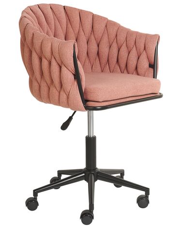 Chaise de bureau en tissu rose MILAN