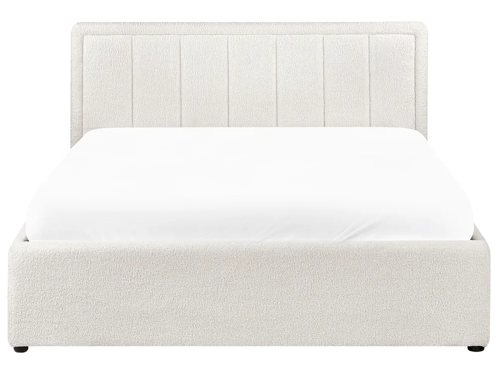 Ottoman Bed MONTLAUR Boucle White 140 x 200 cm (EU Double)_958475