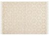 Teppich Baumwolle hellbeige 160 x 230 cm geometrisches Muster Kurzflor ITANAGAR_849114