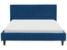 Fabric EU Double Size Bed Navy Blue FITOU_875897