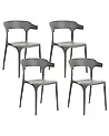 Set of 4 Garden Chairs GUBBIO Grey