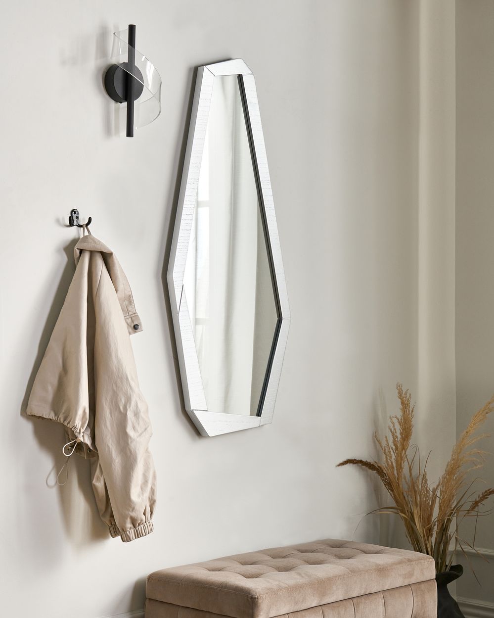 Lustro ścienne CHANU 44 cm 104 cm Srebrny