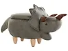 Storage Animal Stool TRICERATOPS Dinosaur Fabric Dark Green