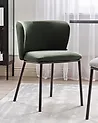 Set of 2 Dining Chairs MINA Fabric Dark Green