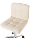 Silla de oficina de piel sintética beige MARION_932458