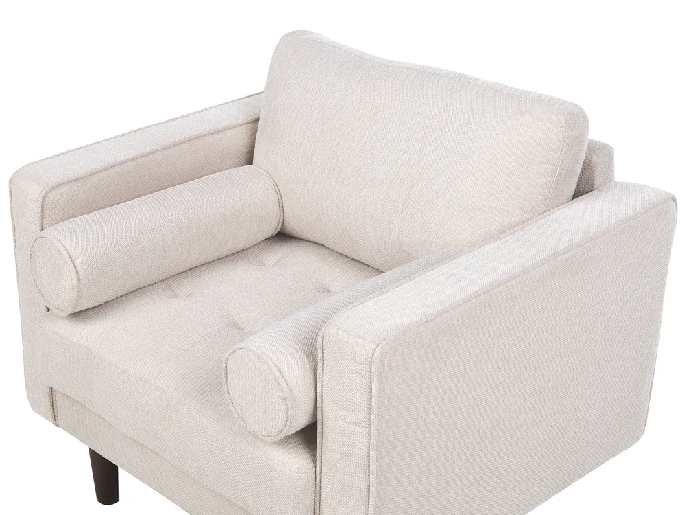 Living Room Set 3 Seater NURMO Fabric Light Beige_896195
