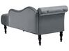 Left Hand Velvet Chaise Lounge Grey IVRY_929064