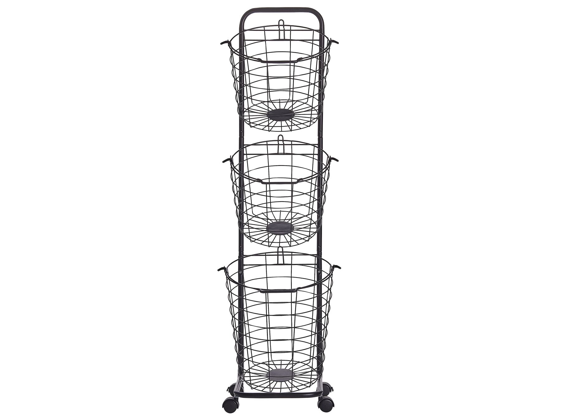 3 Tier Metal Wire Basket Stand Black AYAPAL_785635