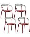 Set of 4 Garden Chairs MALEVIZI Stacking Red