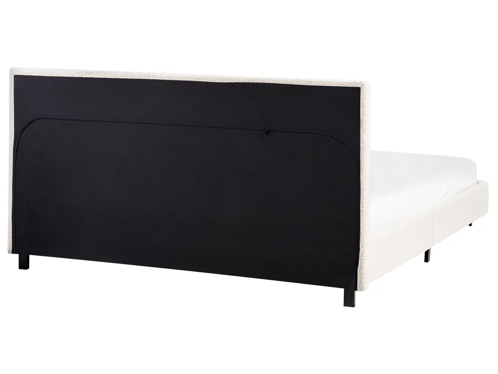 Bed Boucle ALBI 160 x 200 cm (EU King Size) Off-White_981934