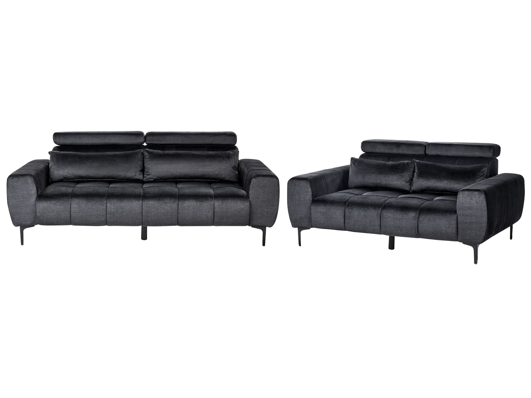 Conjunto de sala de estar de terciopelo negro VEGAMO_925994