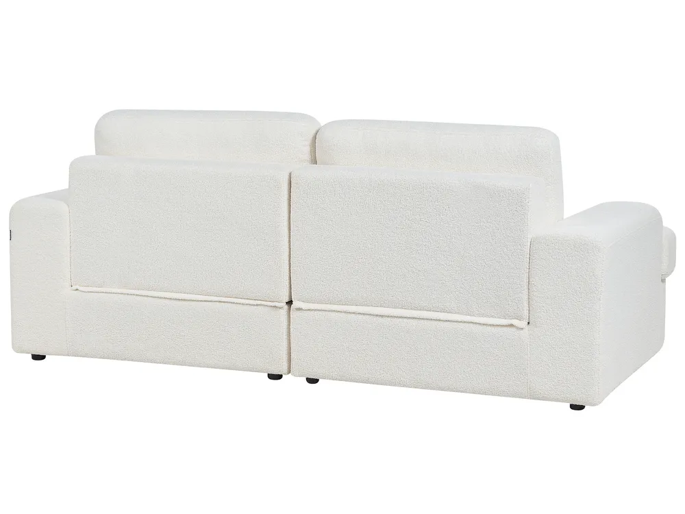 Set da salotto 5 posti ALLA Bouclé Bianco sporco_894017