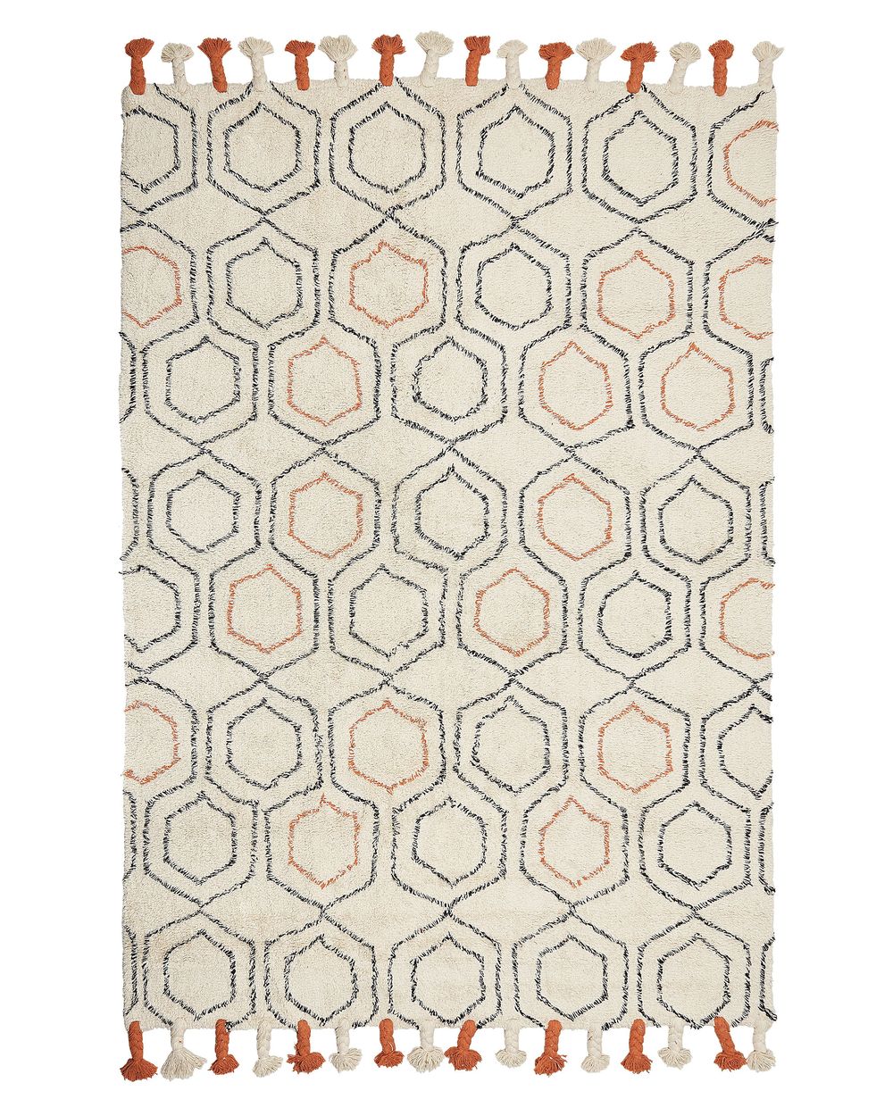 Vloerkleed HAJIPUR Beige 140 x 200 cm Katoen