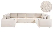 Modular U-Shape Sofa 8 Seater MESNALI Boucle Off-White_1046715