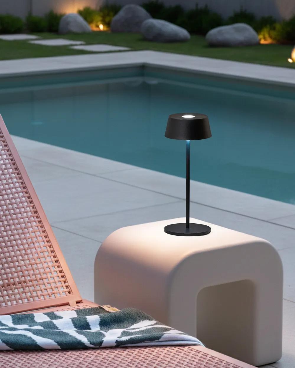 Wireless LED Table Lamp GUDER with Dimmer Metal Black_1042271