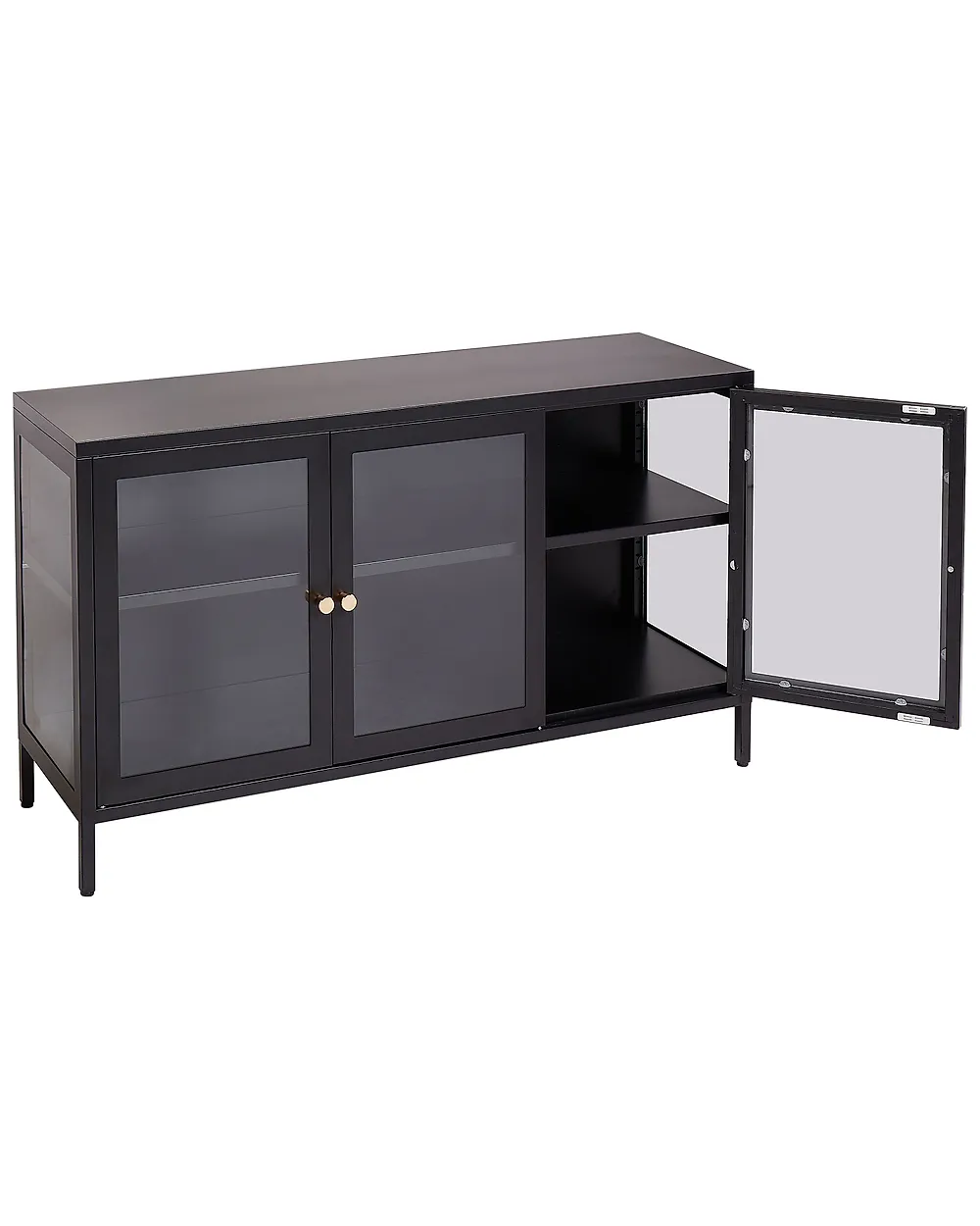 Credenza Con Luce LED A Colori Cangianti | 120x40x179 Cm | Verde, Ante In Vetro E Ripiani Regolabili