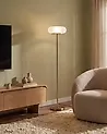 LED Floor Lamp NITH with Dimmer Glass White