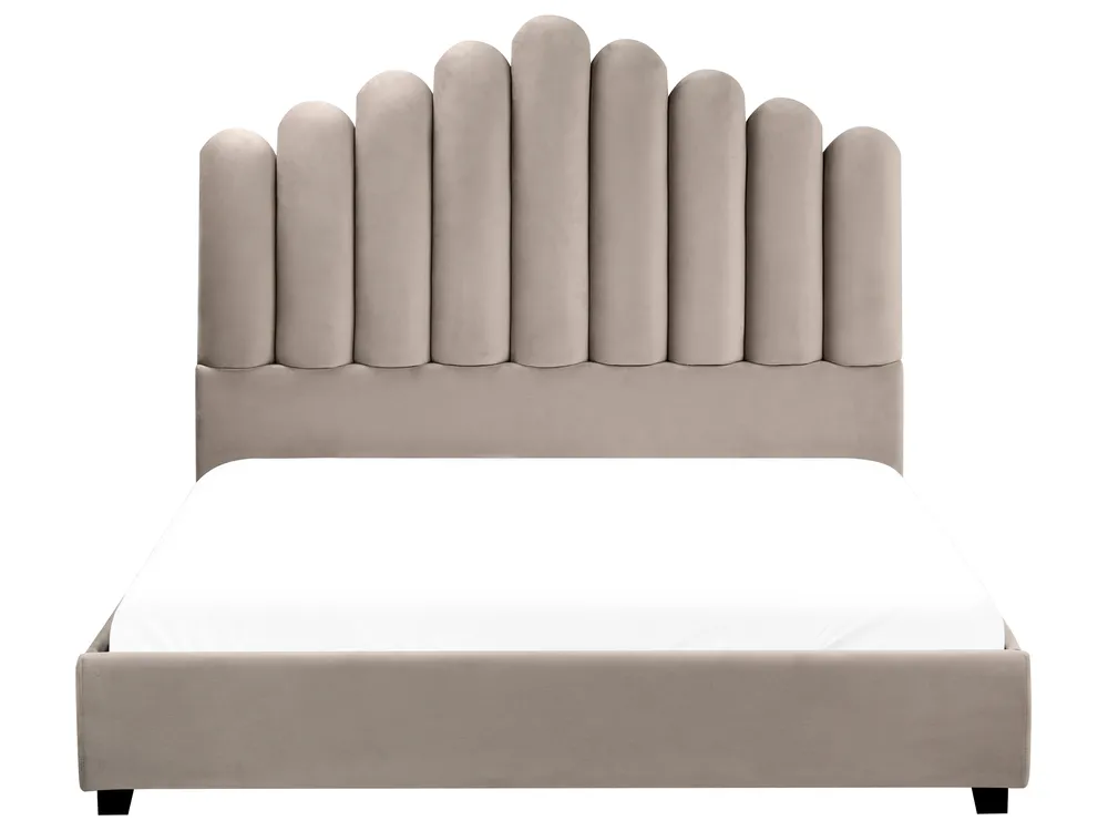 Wasserbett Samtstoff VINCENNES 140 x 200 cm Taupe_974758