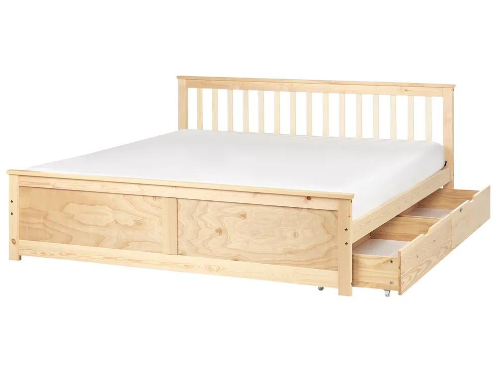 Letto NOFI 140 x 200 cm con doghe e 2 cassetti - colore rovere sonoma