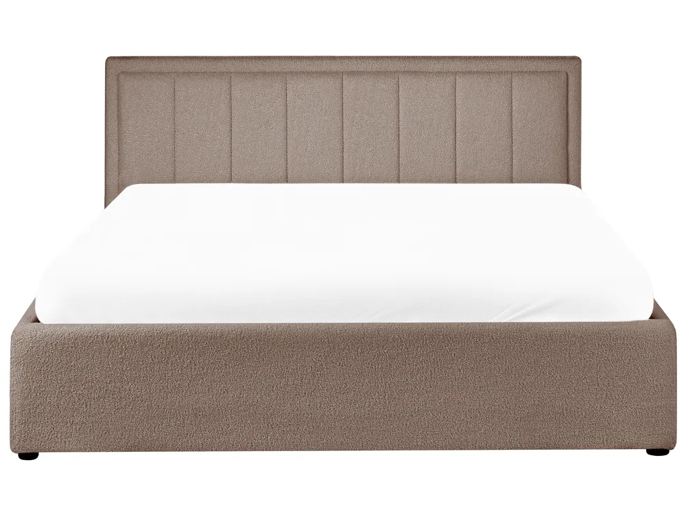 Letto contenitore MONTLAUR Bouclé Tortora 160 x 200 cm_958602
