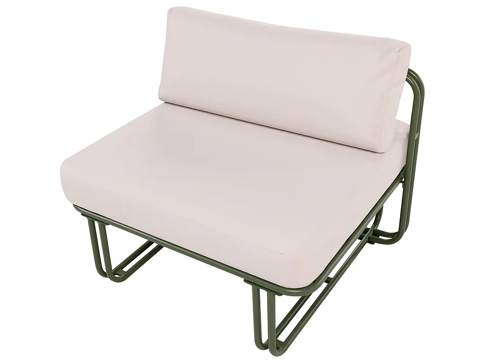 Garden Lounge Set with Table and Ottoman 3 Seater CAMEROTA  Metal Green_1156912