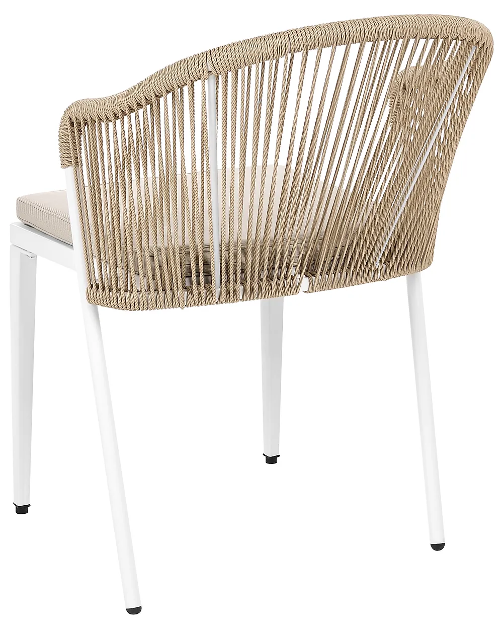 Set of 2 Garden Chairs with Cushions PARANEA Metal Beige_1179580