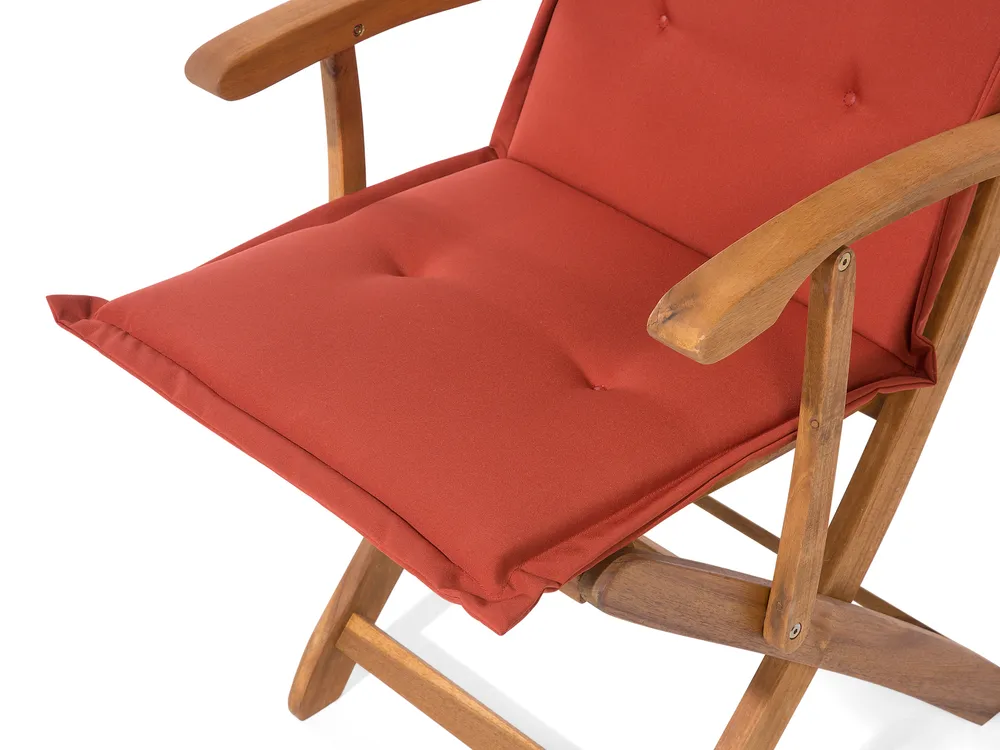 Set da pranzo da giardino 8 posti MAUI con cuscini Legno d'acacia Rosso scuro_697330