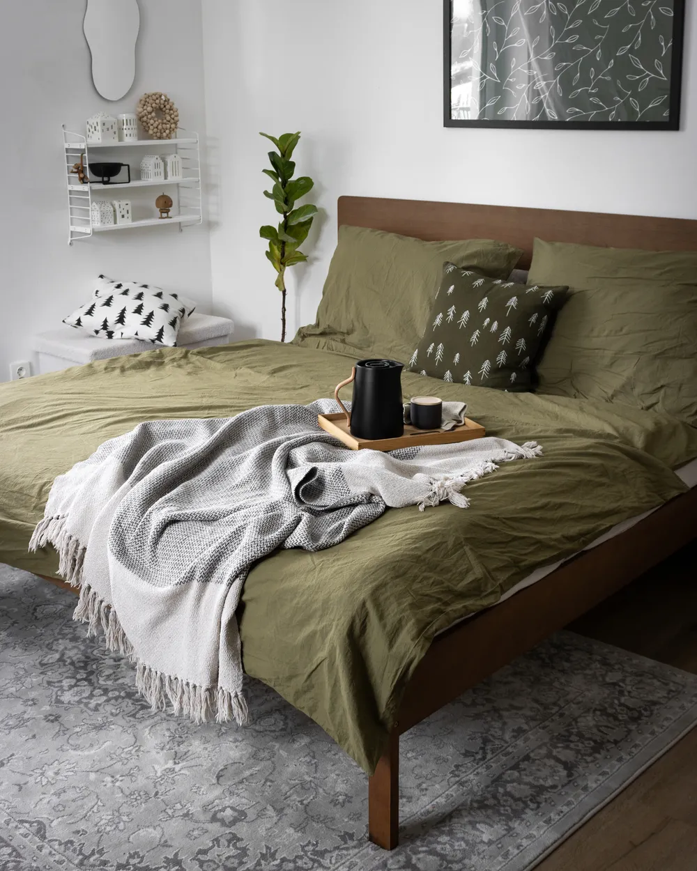 Bed Wood BOISSET 180 x 200 cm (EU Super King) Dark Brown_952378