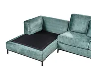 Corner Sofa 5 Seater OSLO with Ottoman Velvet Teal Right Hand_964639