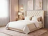 Ottoman Bed LUBBON Velvet Off-White 140 x 200 cm (EU Double)